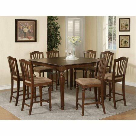 EAST WEST FURNITURE 5 Piece Counter Height Dining Set-Square Gathering Table With 4 Stools CHEL5-MAH-C